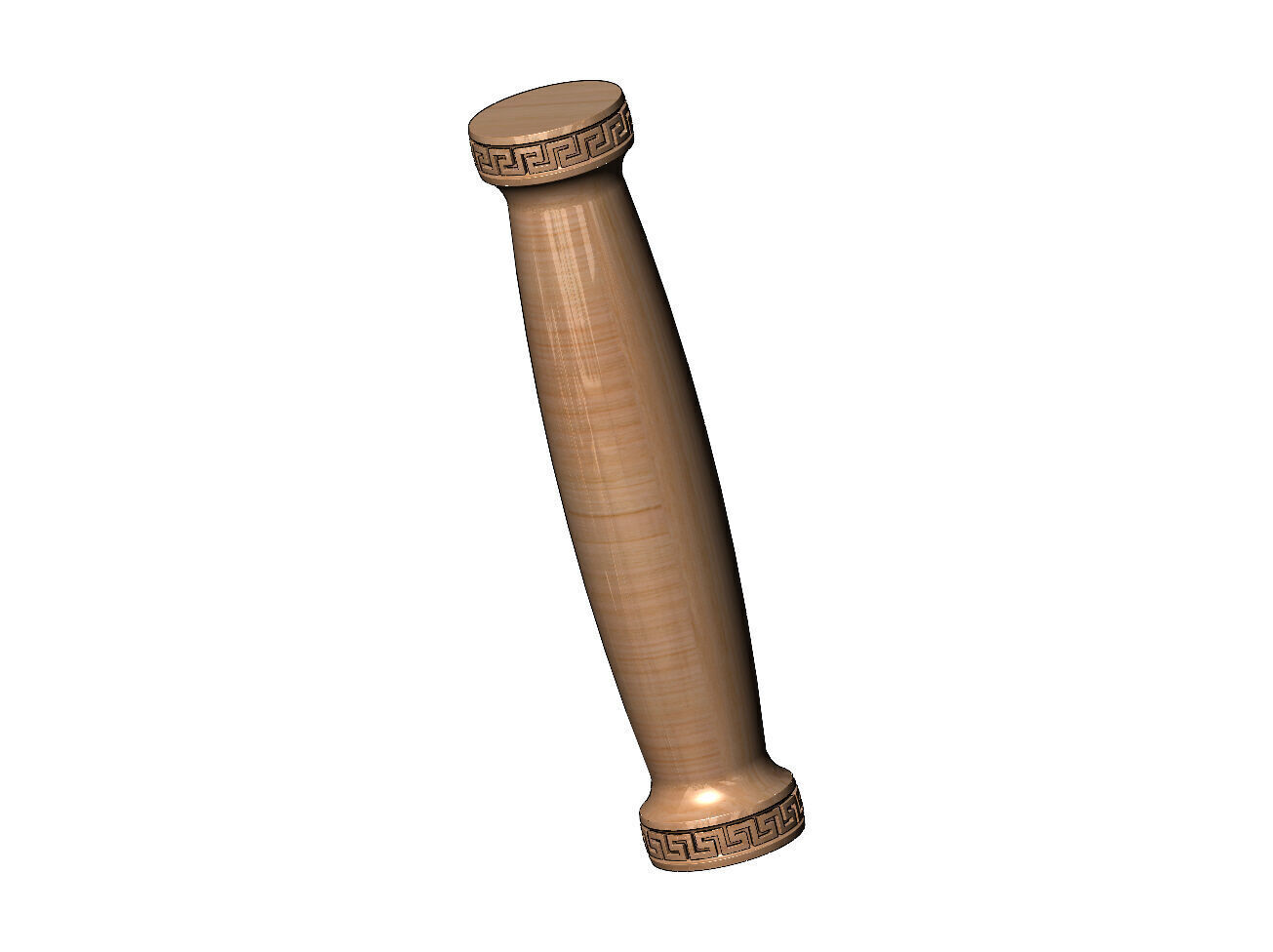 Rounded vintage greek key pattern ends pillar column 3D print model_9