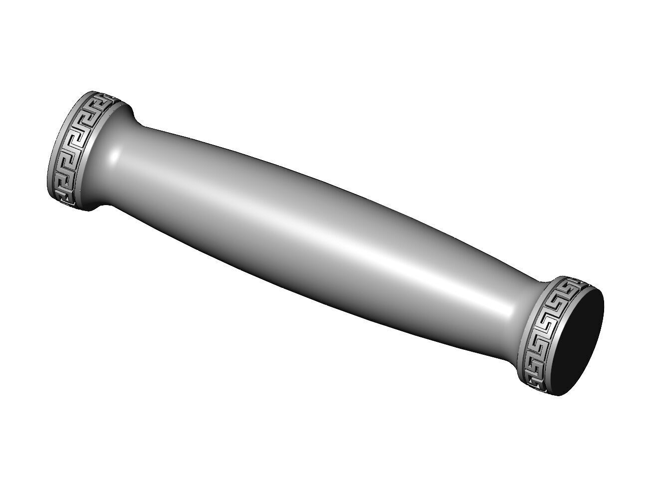 Rounded vintage greek key pattern ends pillar column 3D print model_4