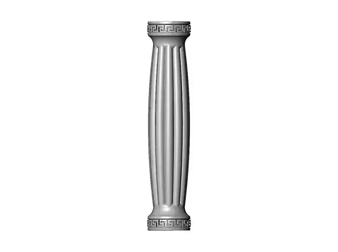 Ribbed rounded Vintage greek key pattern ends pillar column