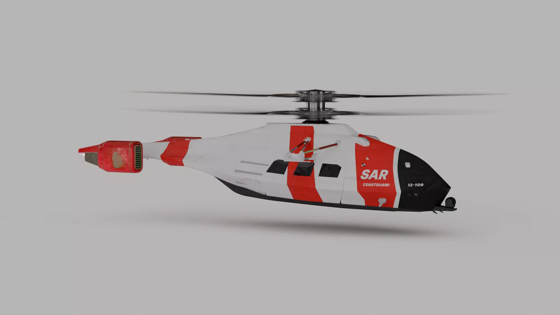 Futuristic Coast Guard Helicopter Concept 3D model_0