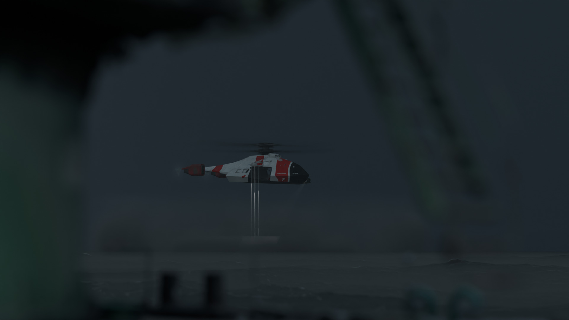 Futuristic Coast Guard Helicopter Concept 3D model_3