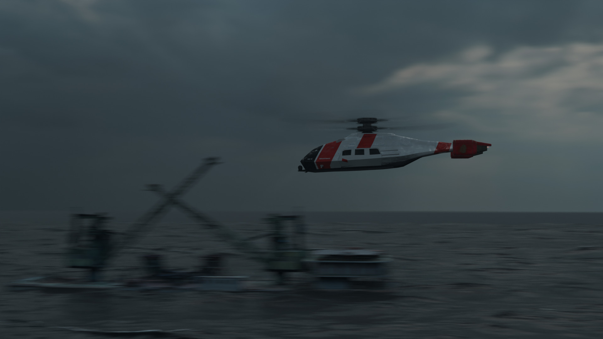 Futuristic Coast Guard Helicopter Concept 3D model_1
