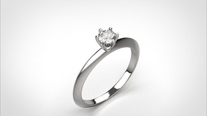 Engagement ring pave 3dm stl obj 3D print model R144 EU55-5 3D print model
