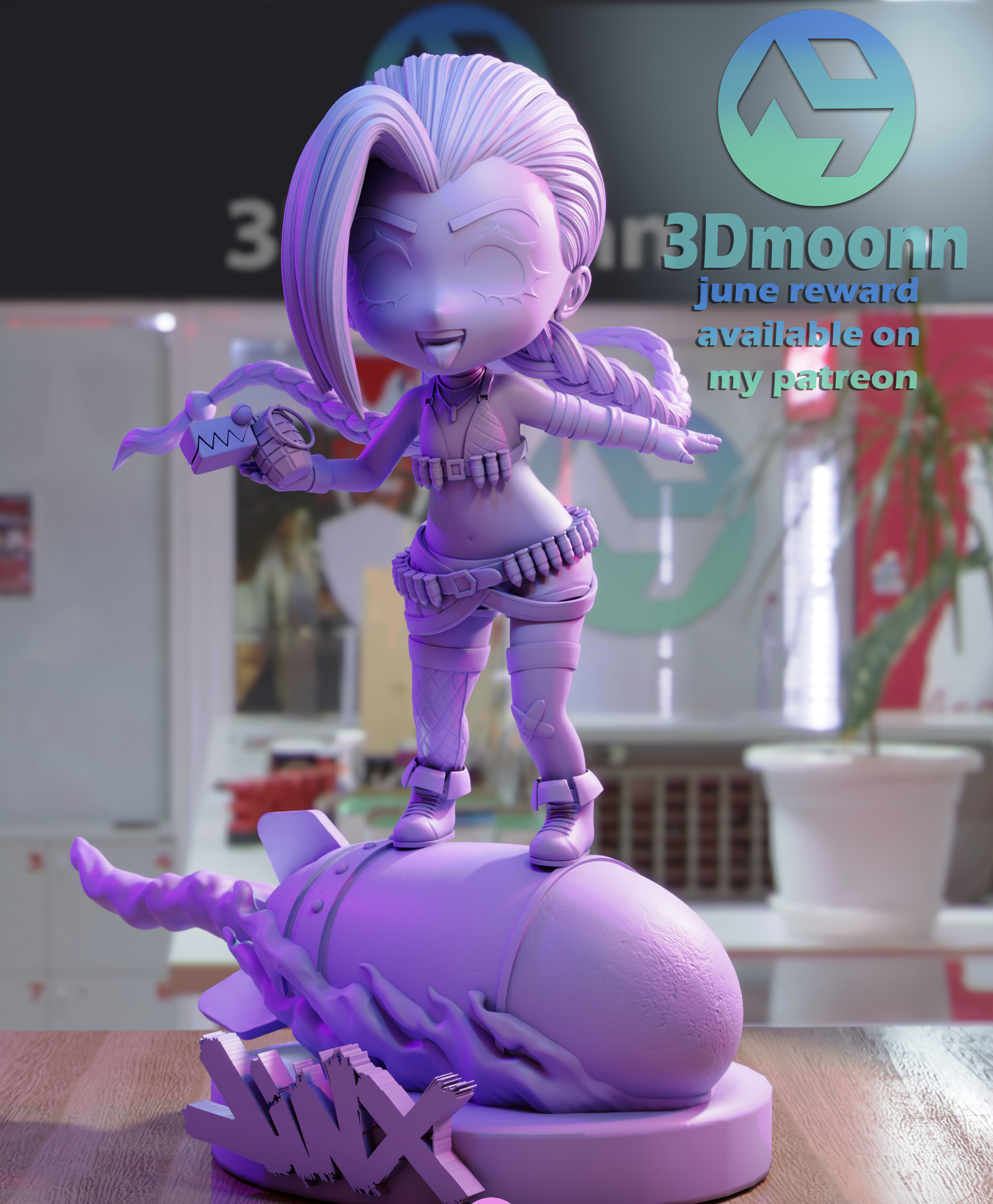 jinx league of legends - chibi 3D print model_6