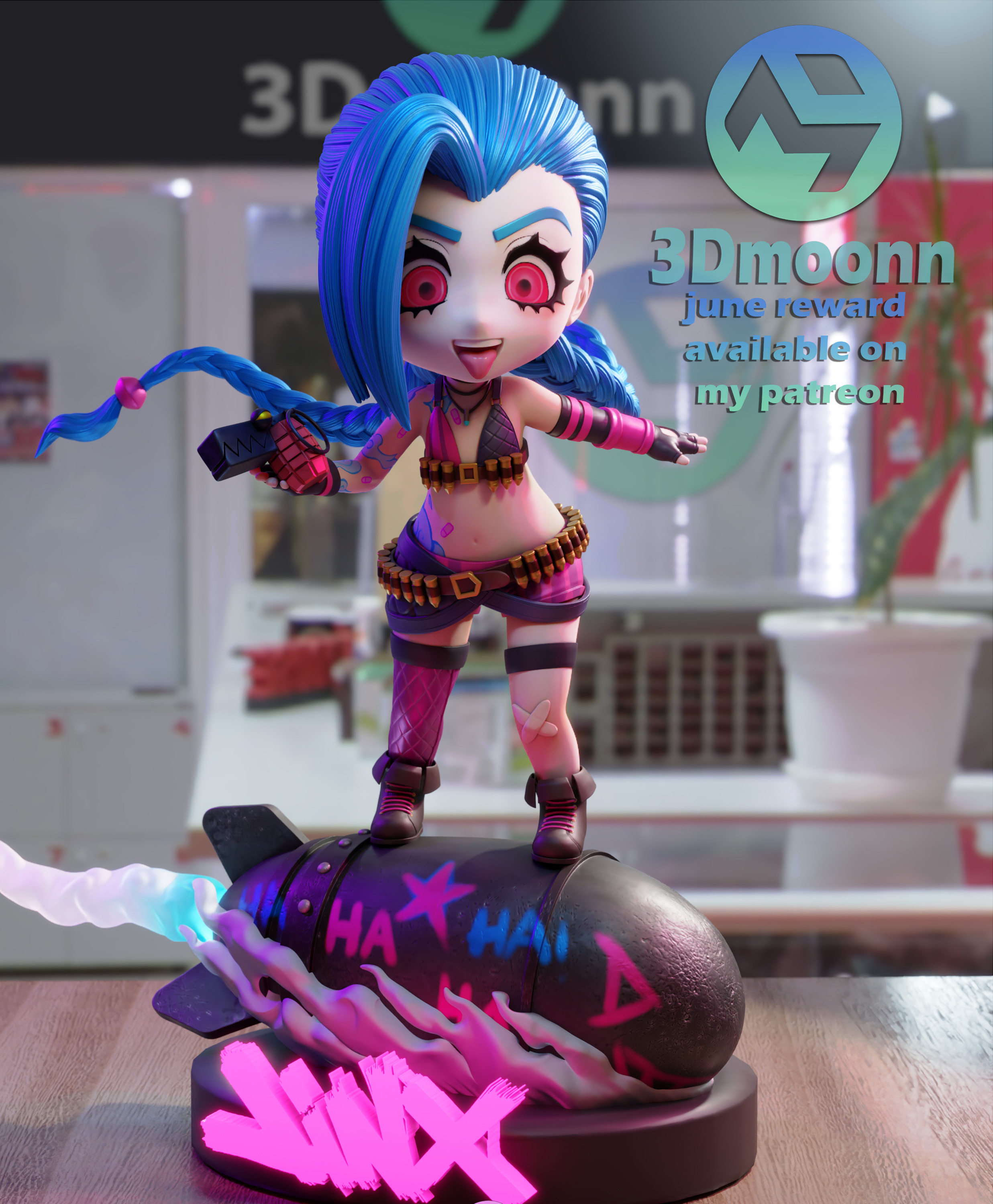 jinx league of legends - chibi 3D print model_1