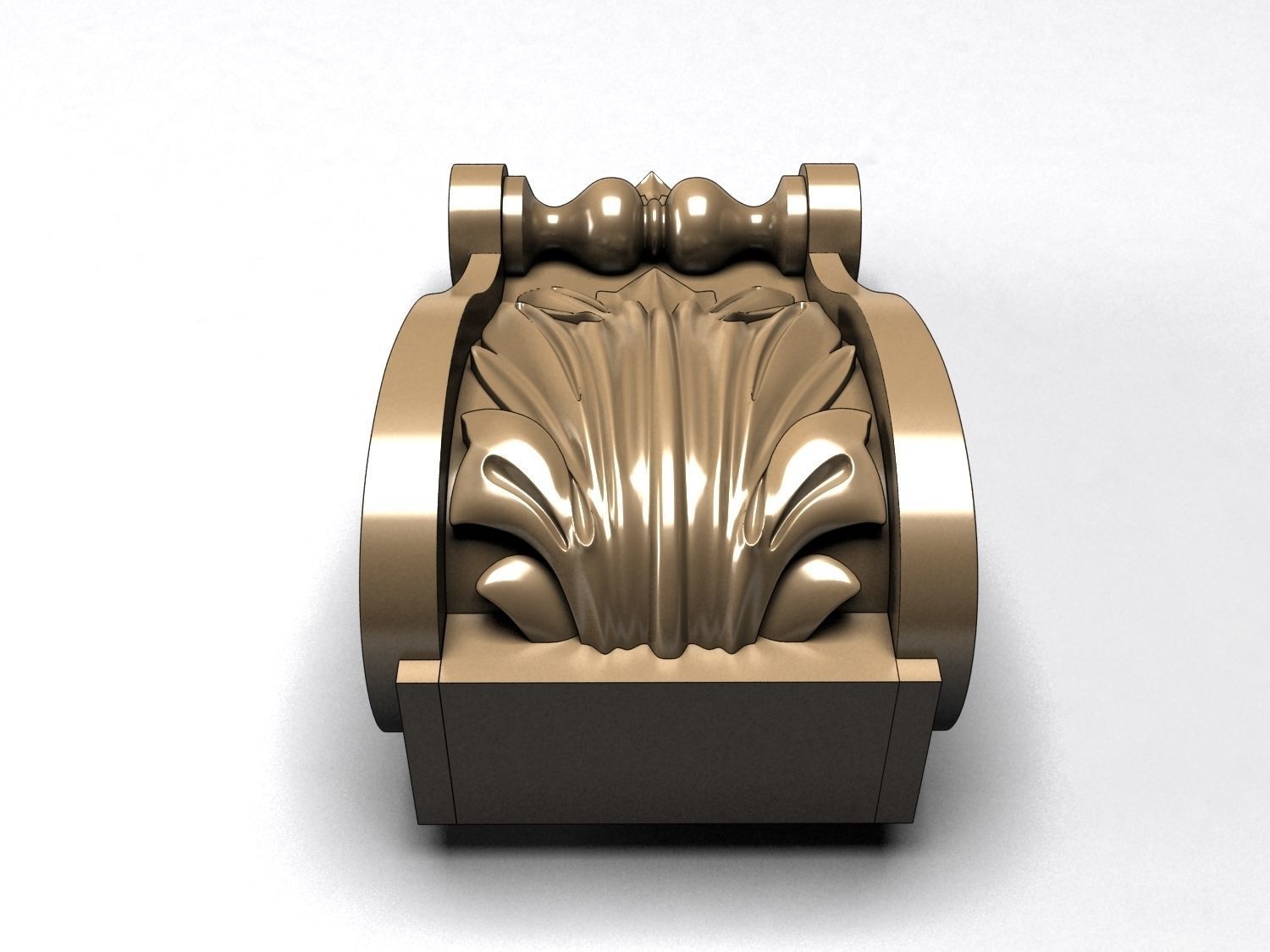 Carved decoration console 3D model_3