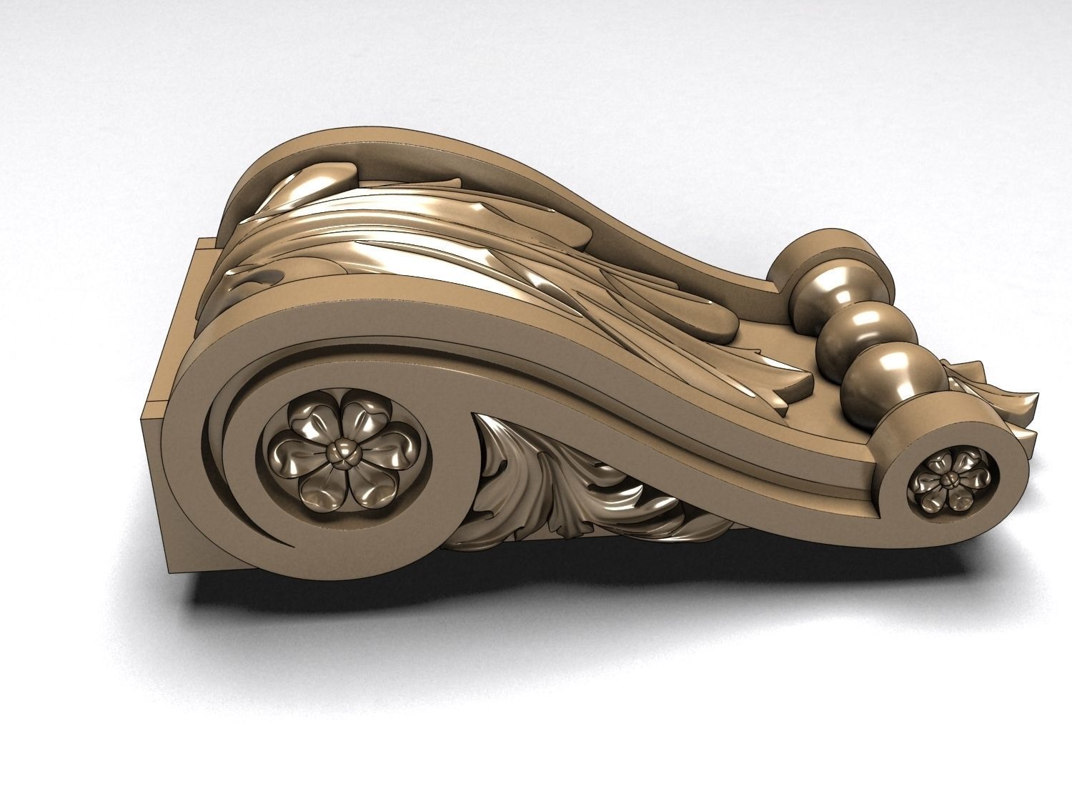 Carved decoration console 3D model_1