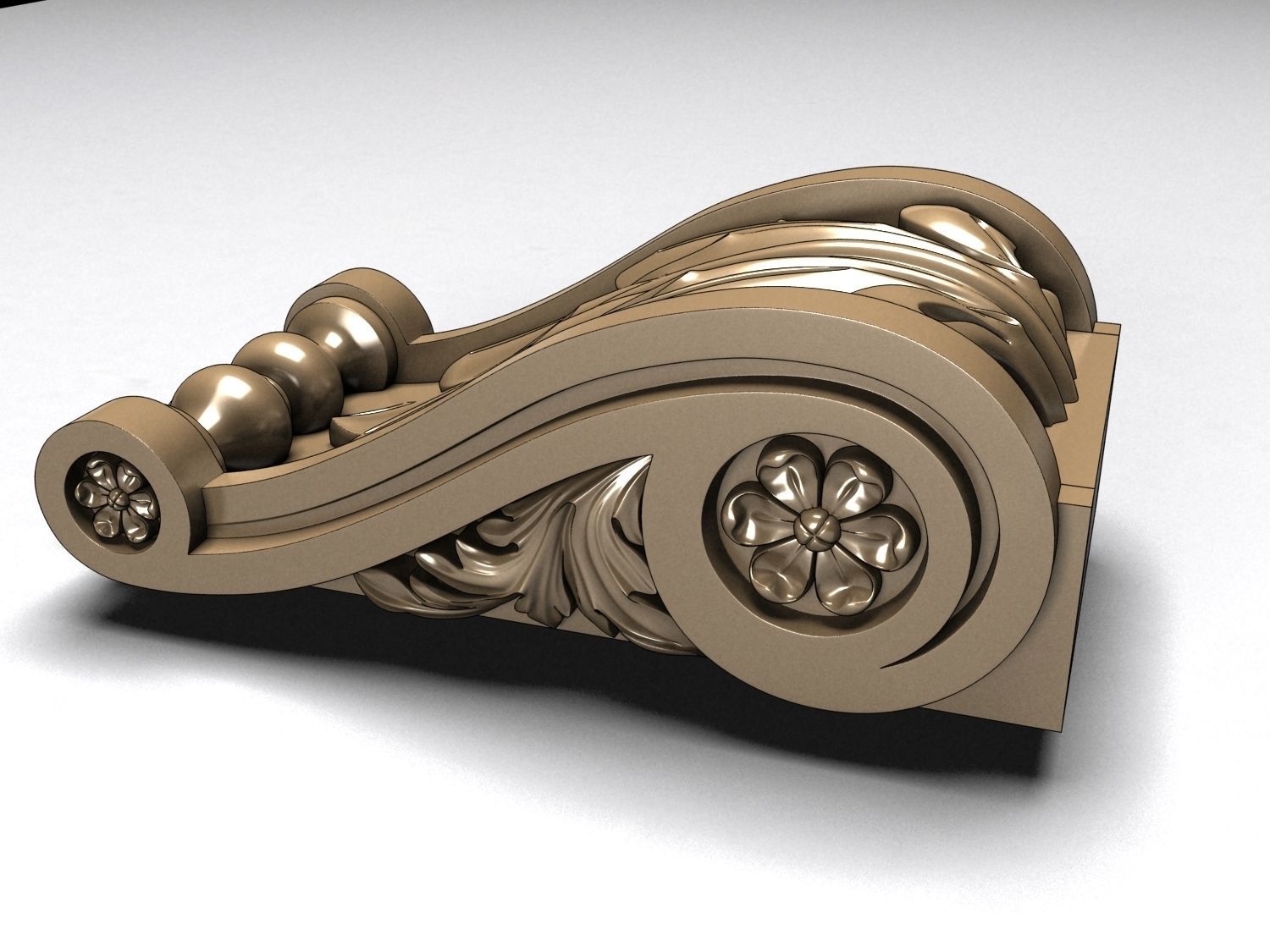 Carved decoration console 3D model_2