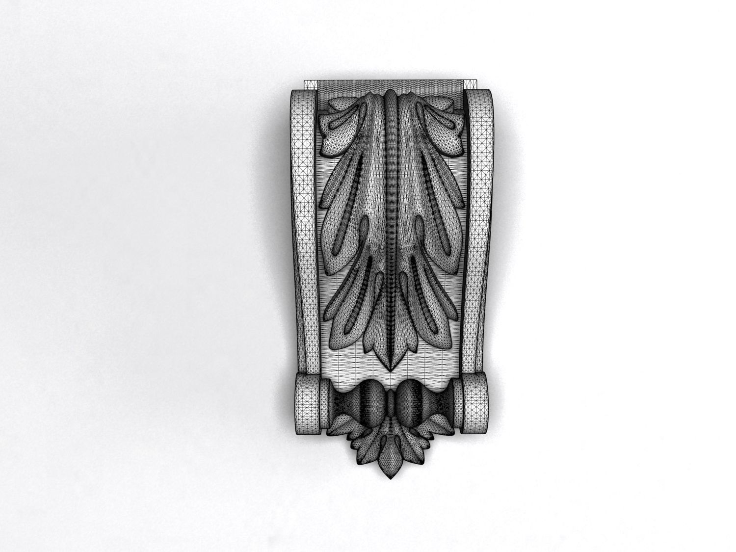 Carved decoration console 3D model_7