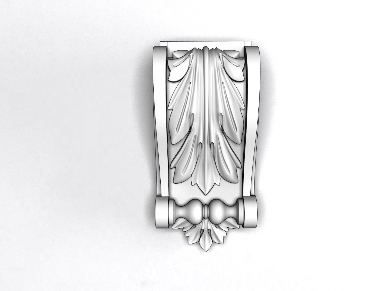 Carved decoration console 3D model_4