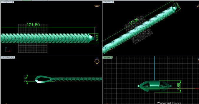 13 mm BALIKSIRTI zincir bileklik 3D baski modeli