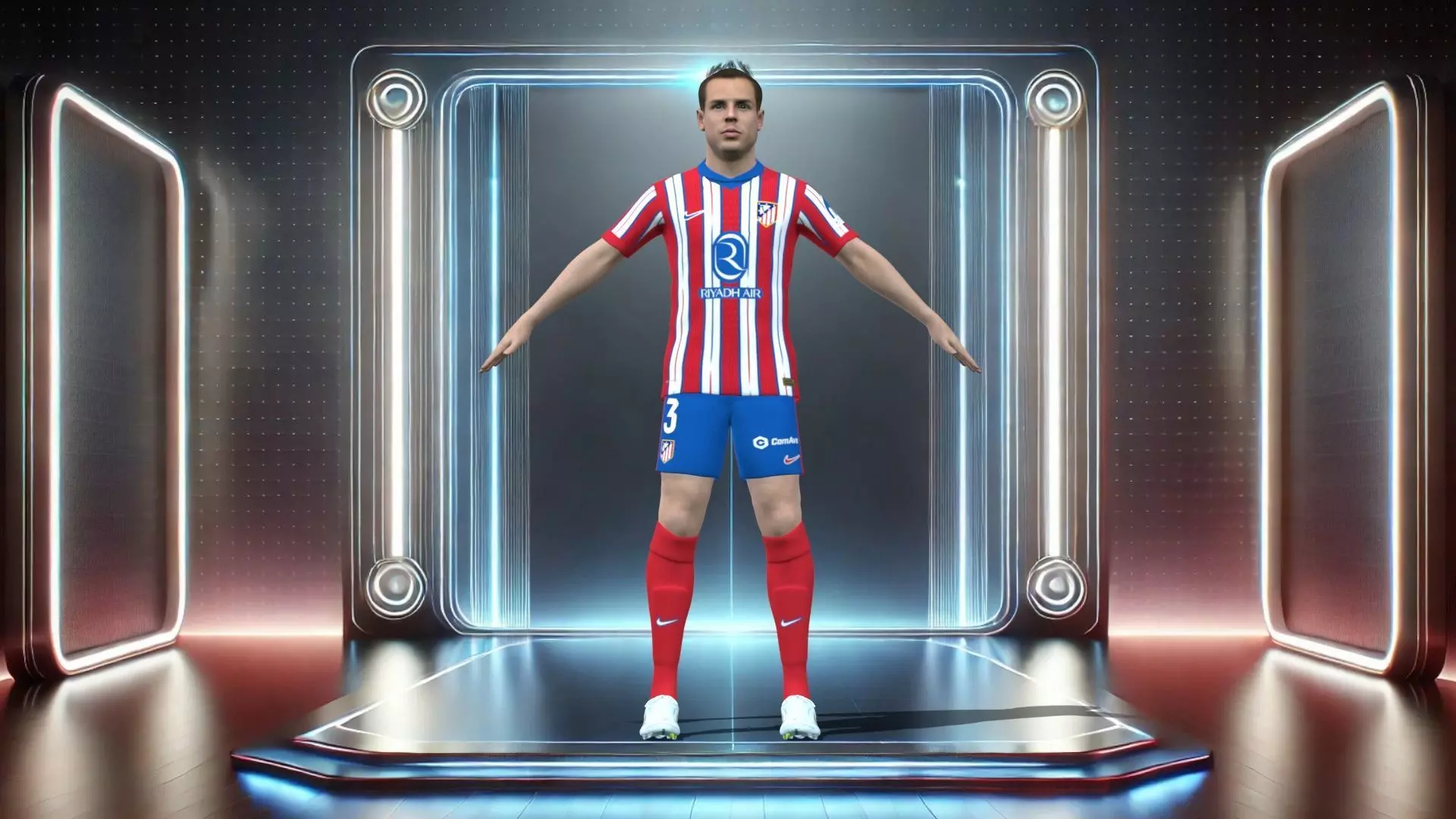 3D Rigged Cesar Azpilicueta Atletico Madrid 2025 Low-poly 3D model