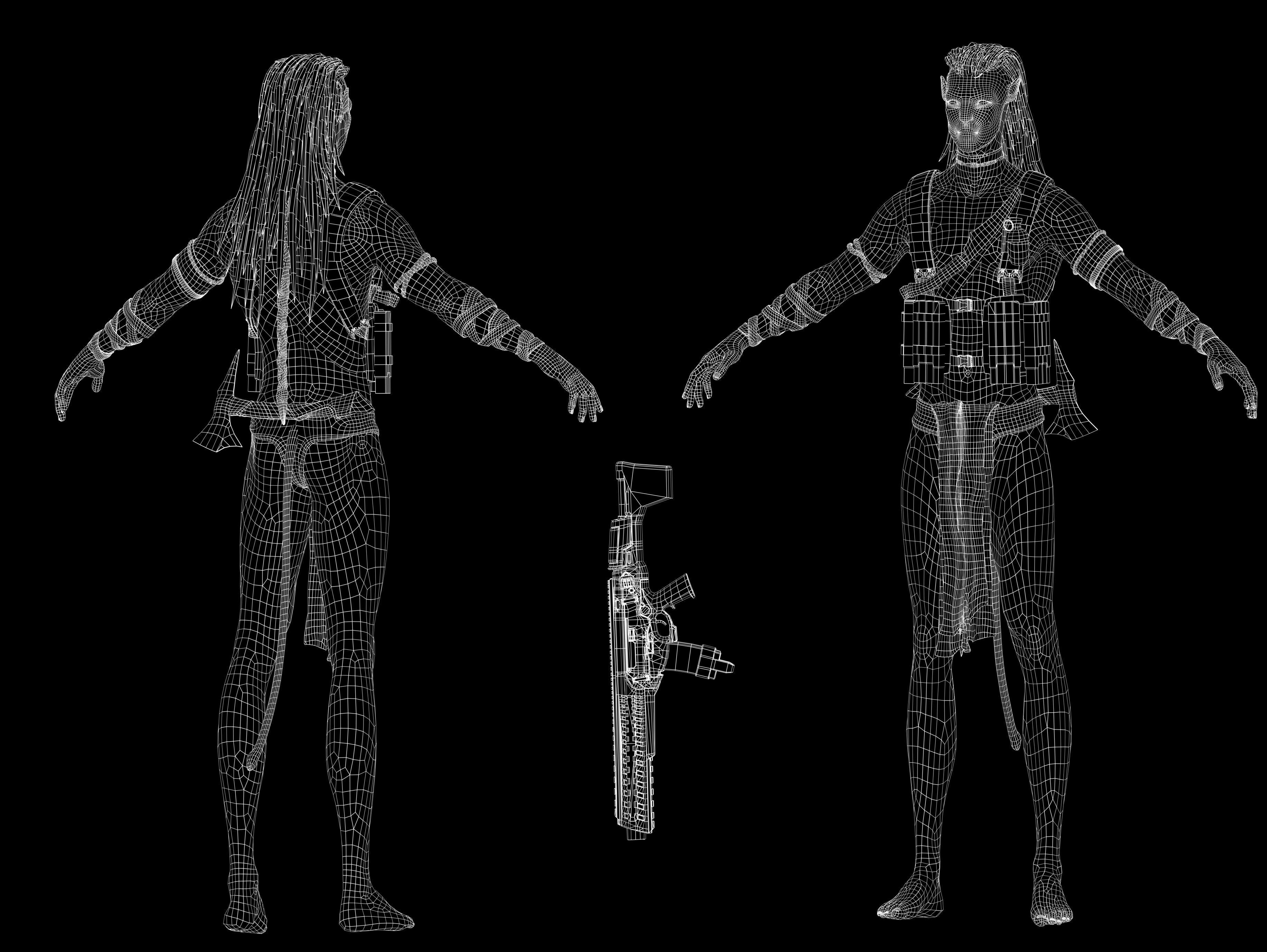 Jake Sully from  Avatar  Low-poly 3D model_14