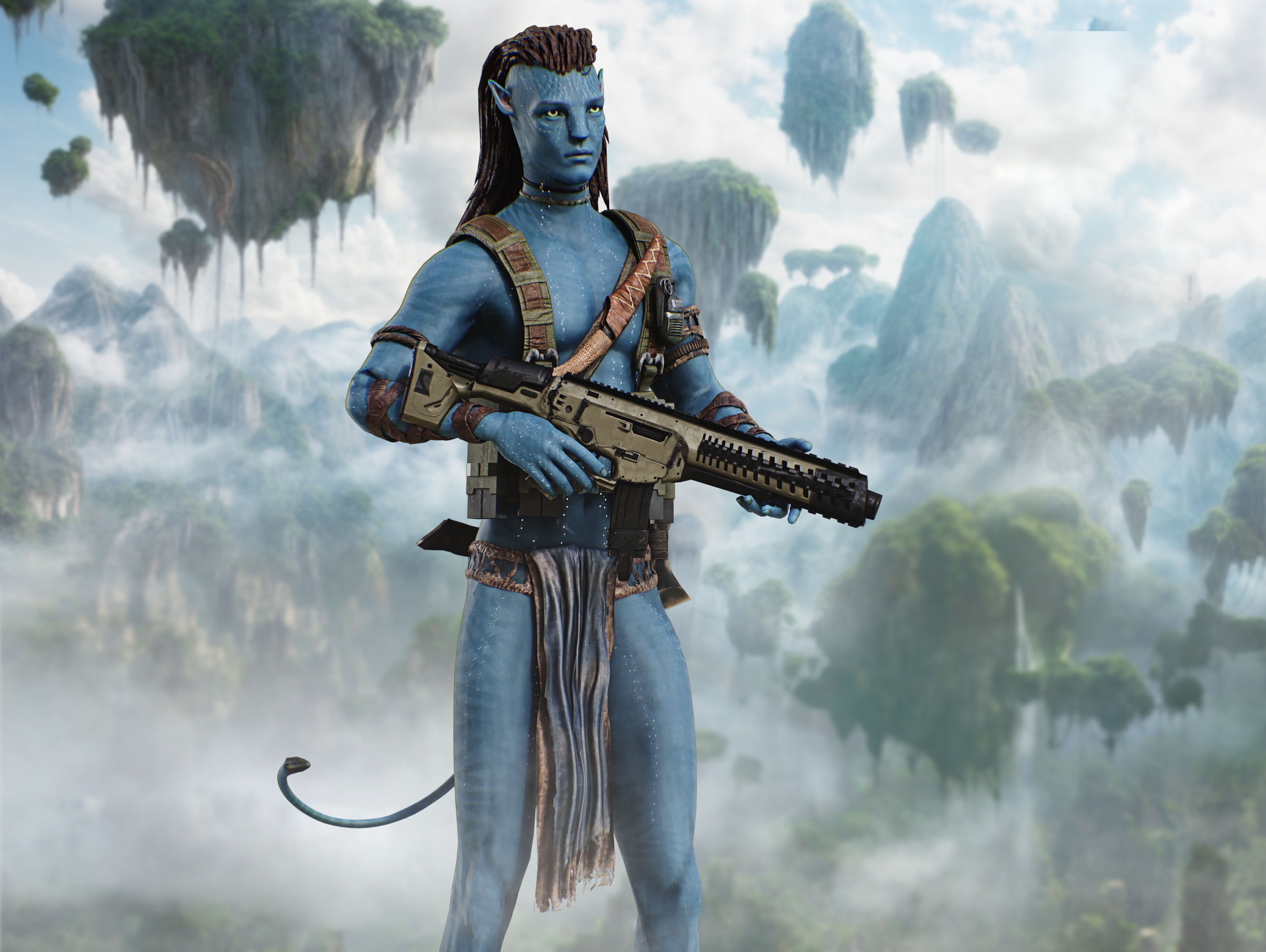 Jake Sully from  Avatar  Low-poly 3D model_8