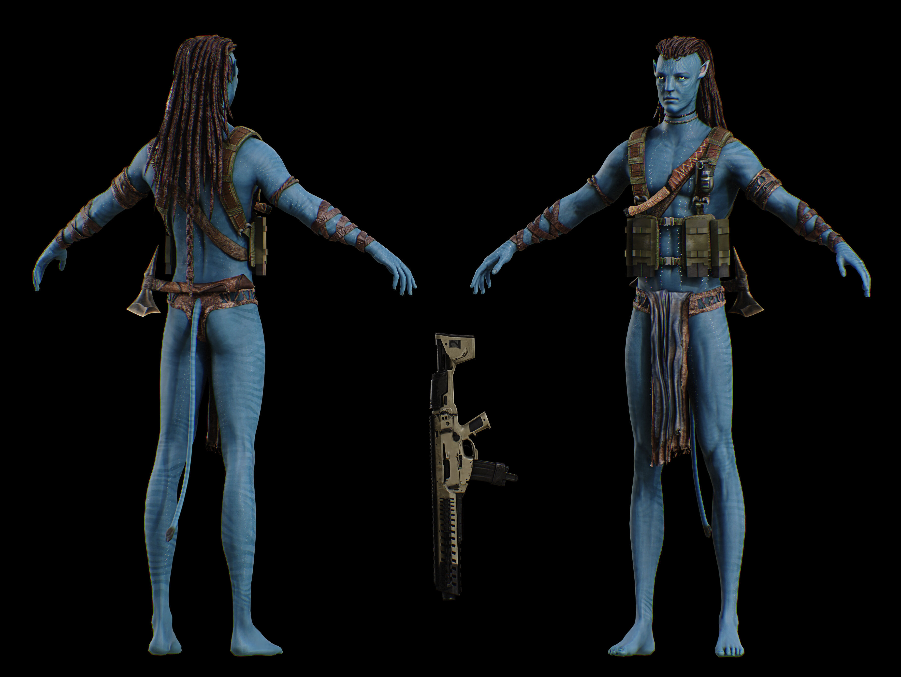 Jake Sully from  Avatar  Low-poly 3D model_12