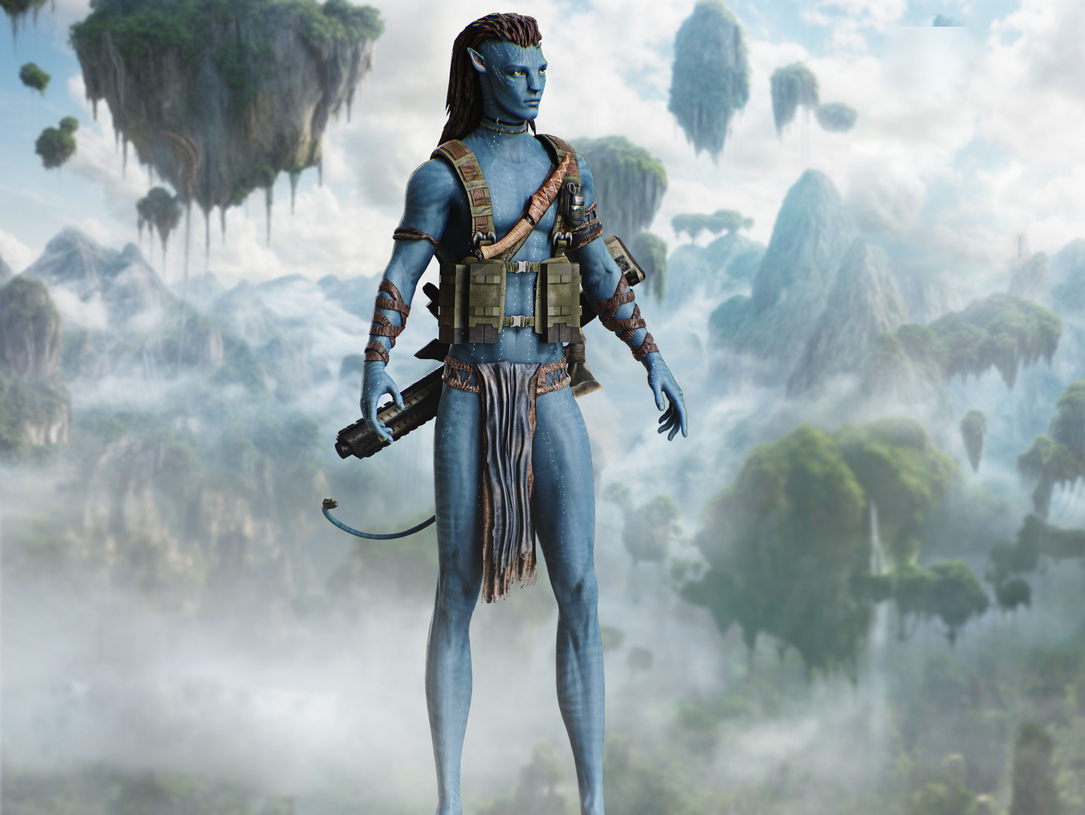 Jake Sully from  Avatar  Low-poly 3D model_10