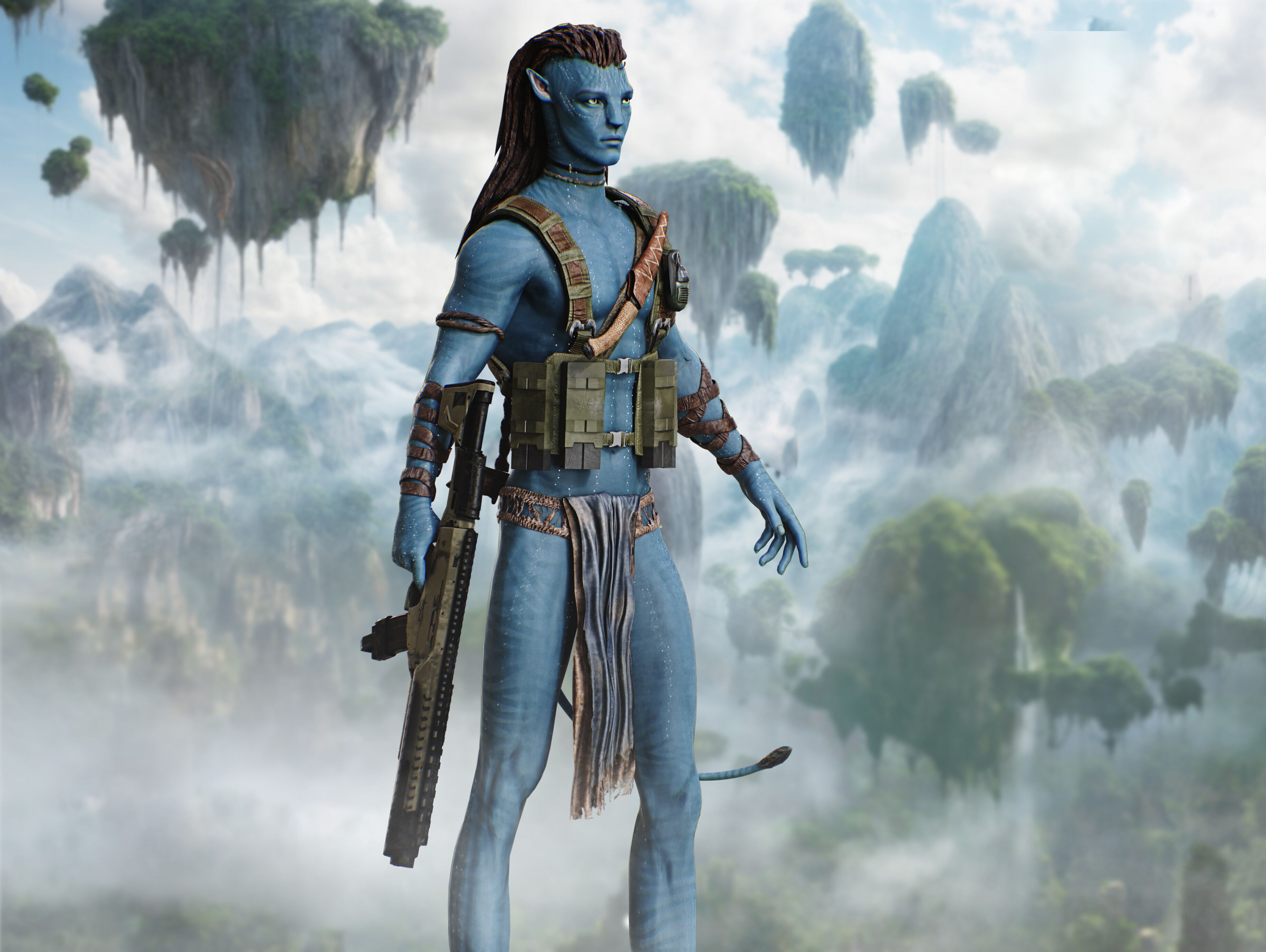 Jake Sully from  Avatar  Low-poly 3D model_2