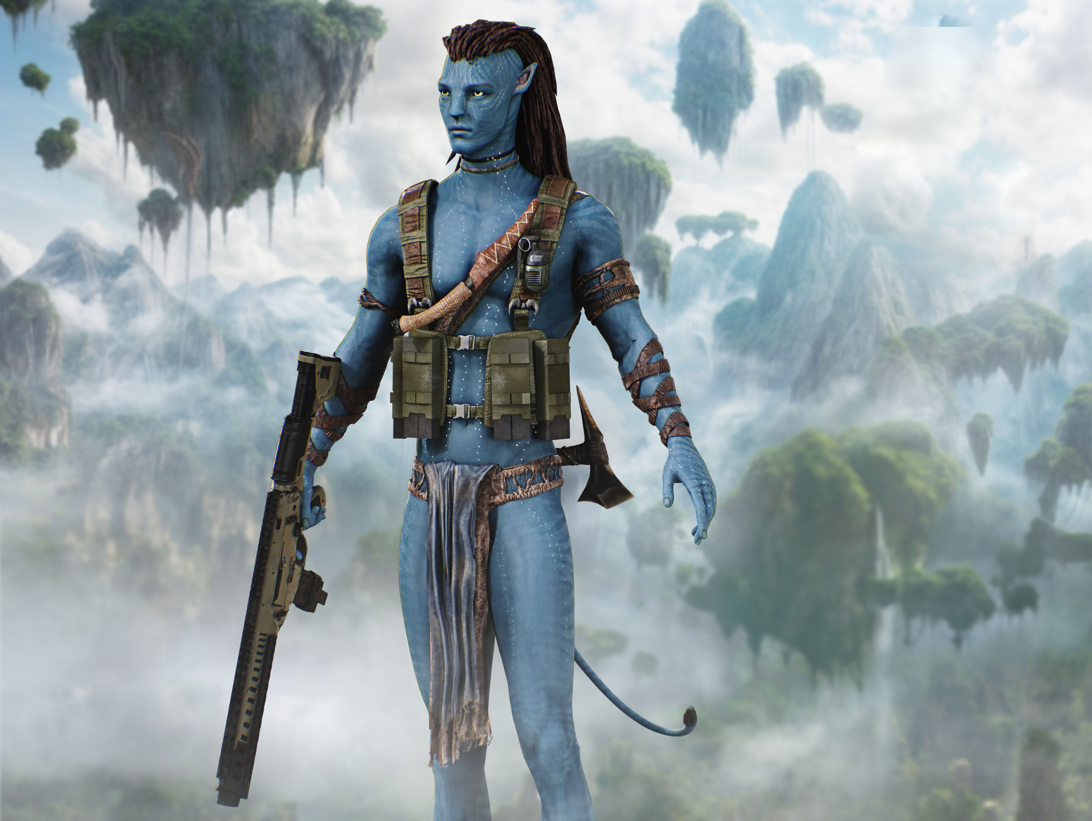 Jake Sully from  Avatar  Low-poly 3D model_9