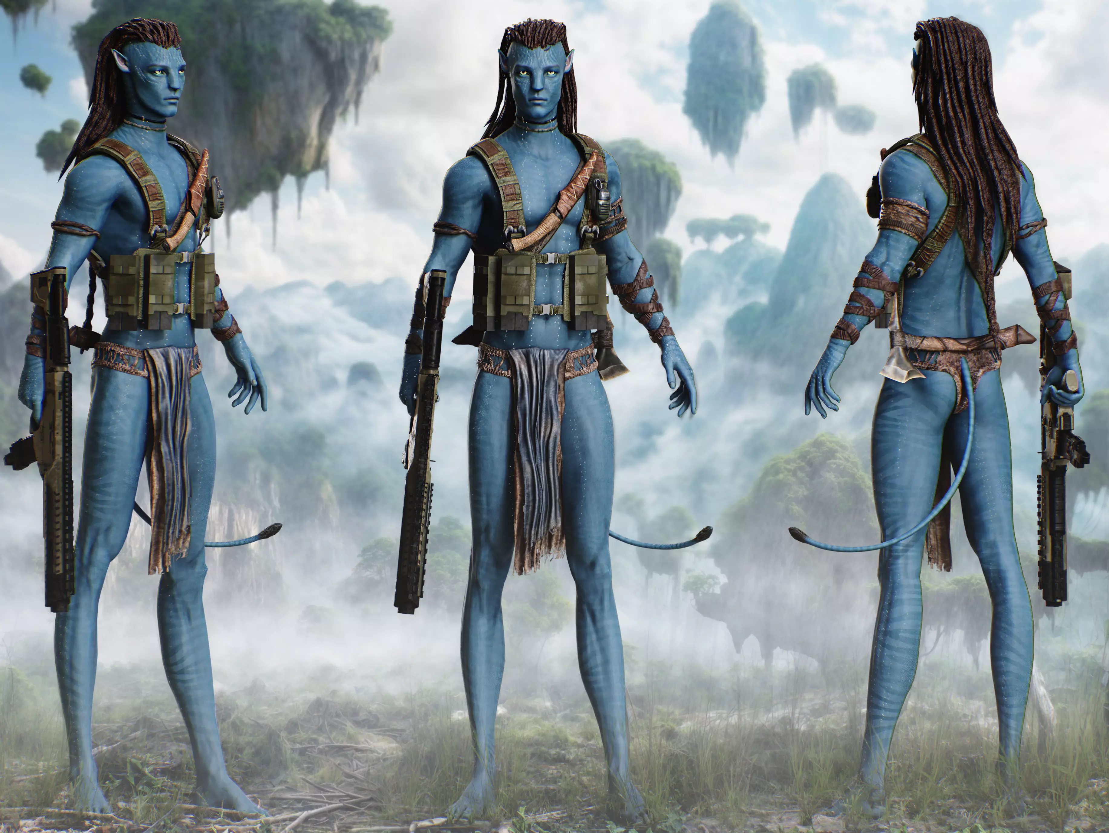 Jake Sully from  Avatar  Low-poly 3D model_0