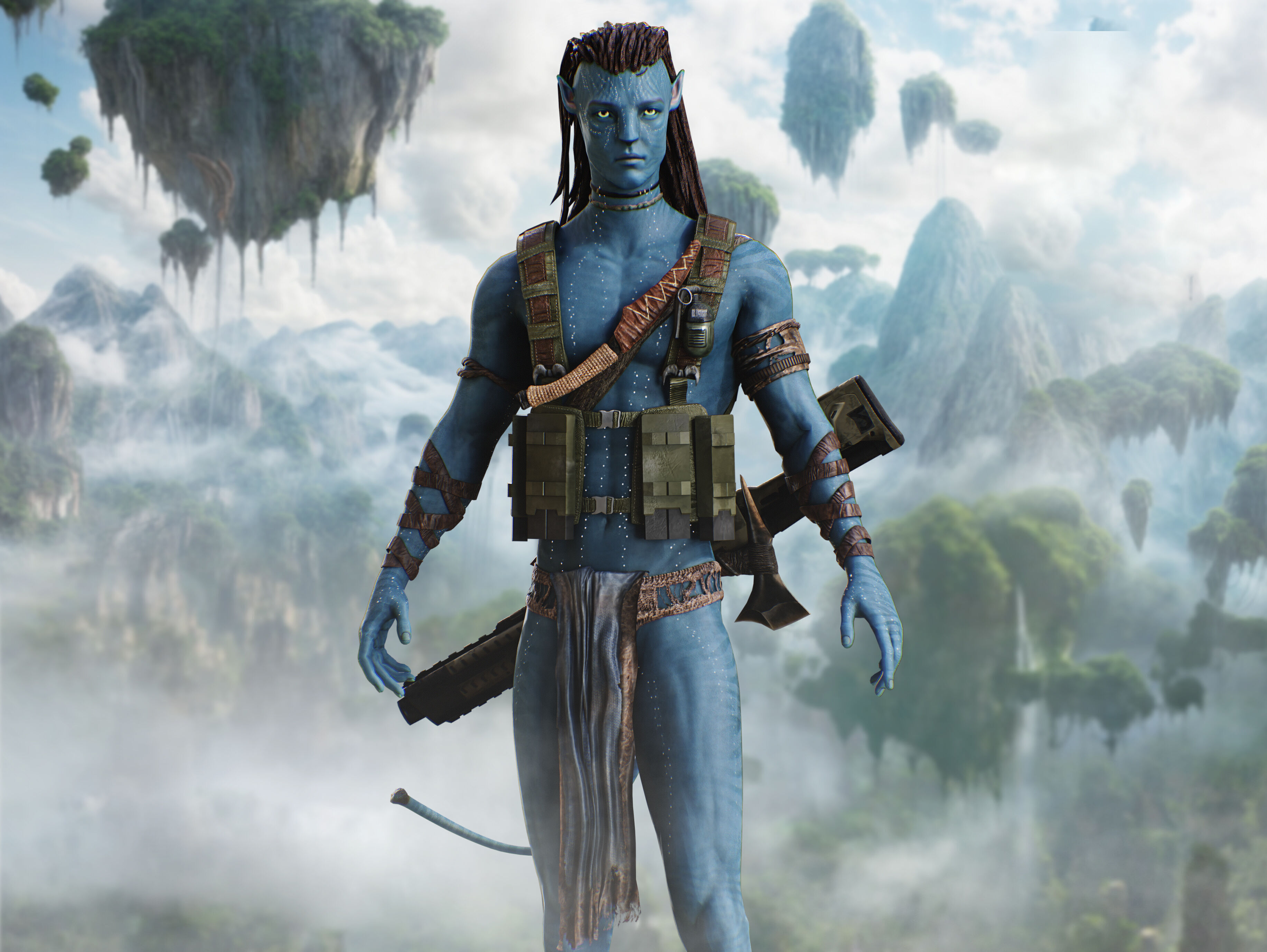 Jake Sully from  Avatar  Low-poly 3D model_11