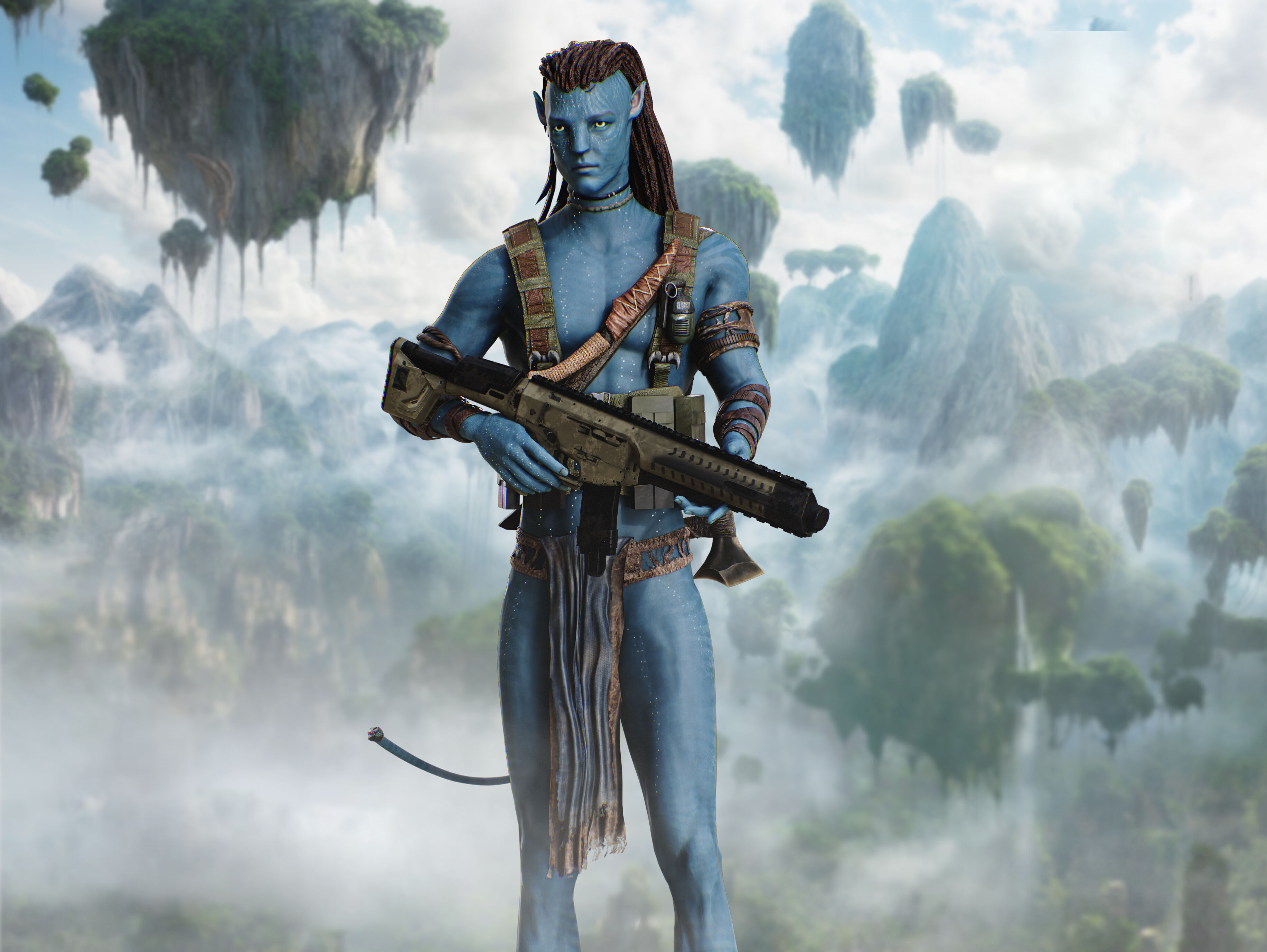 Jake Sully from  Avatar  Low-poly 3D model_4