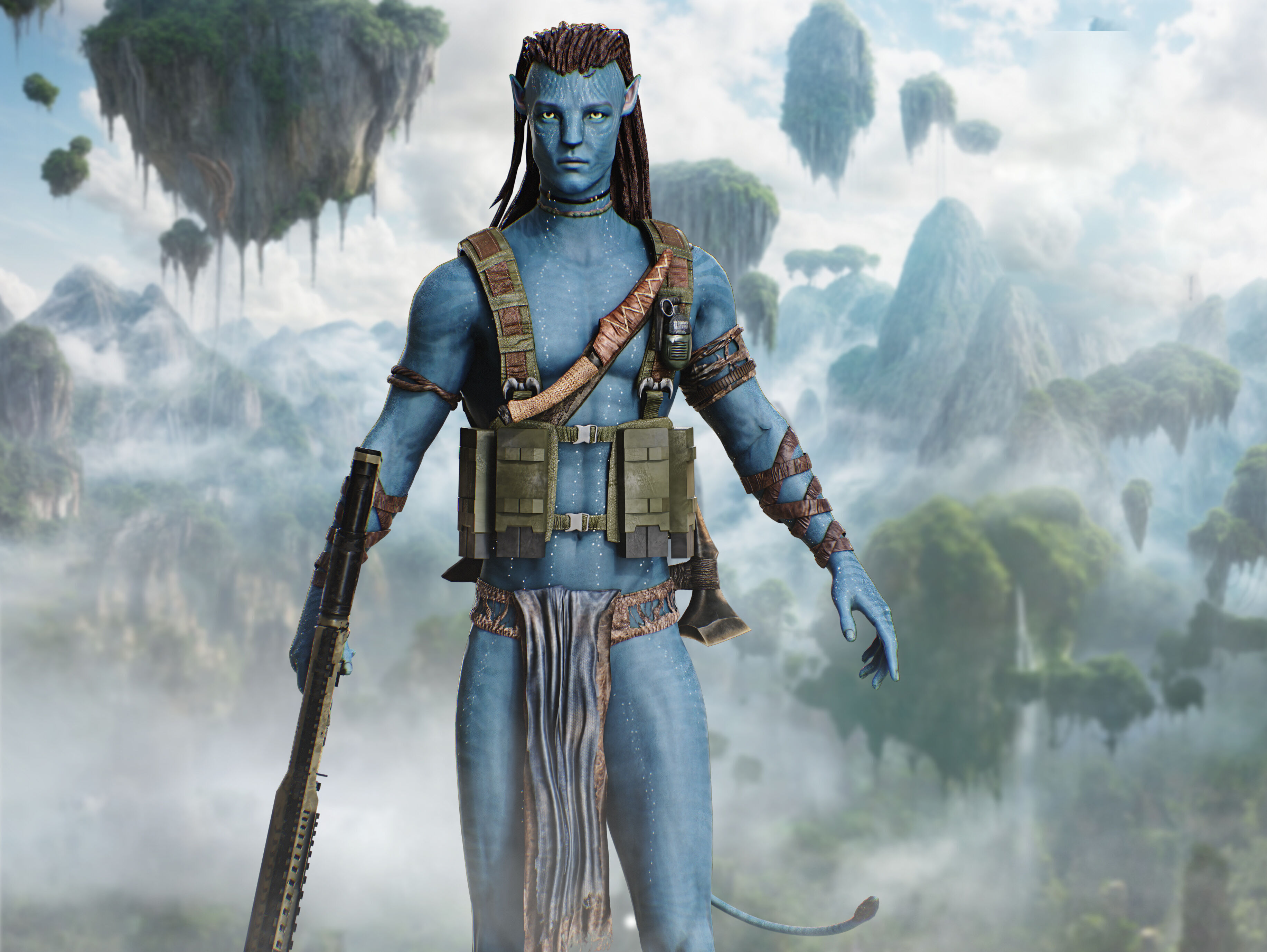 Jake Sully from  Avatar  Low-poly 3D model_7