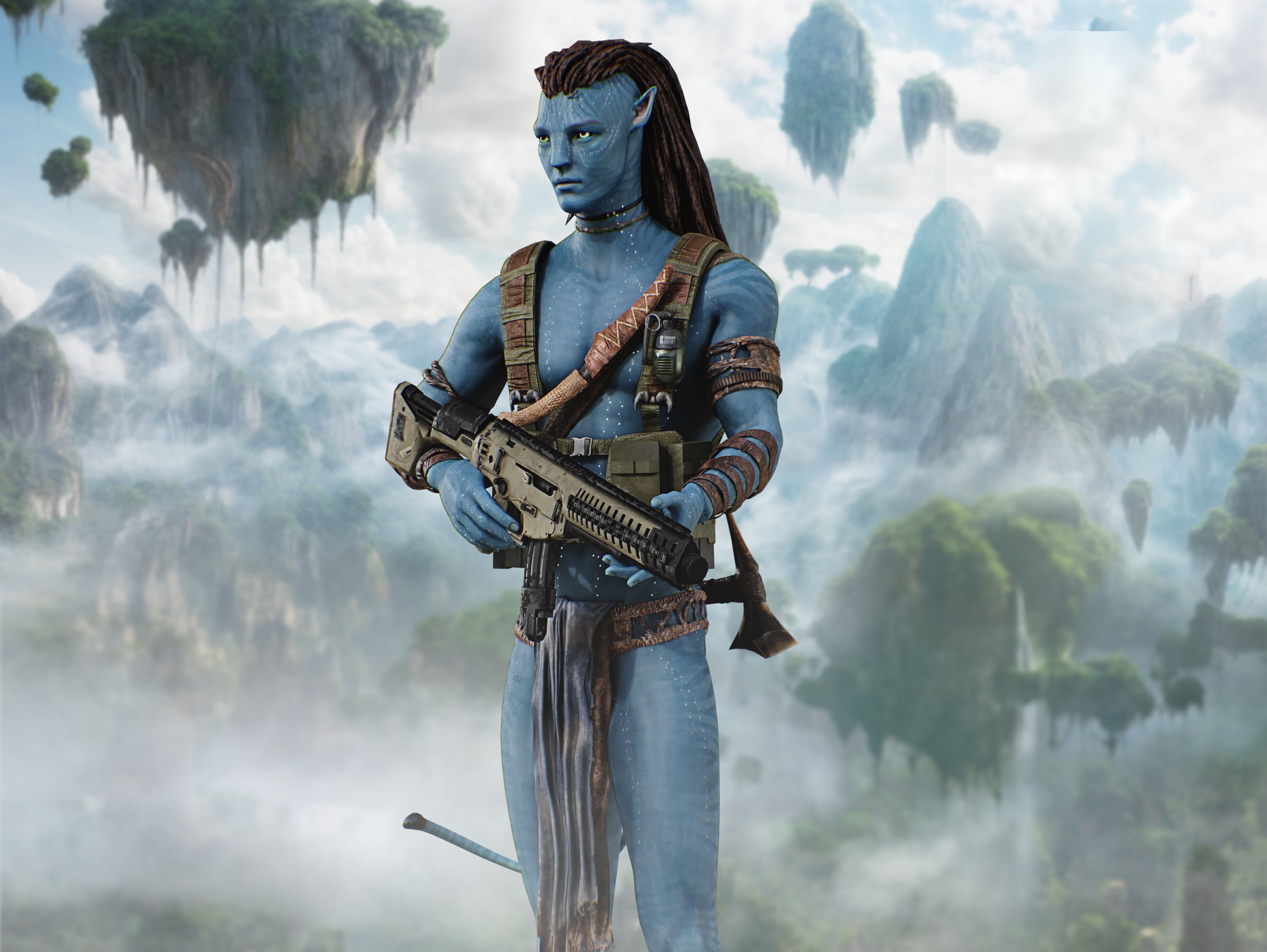 Jake Sully from  Avatar  Low-poly 3D model_6