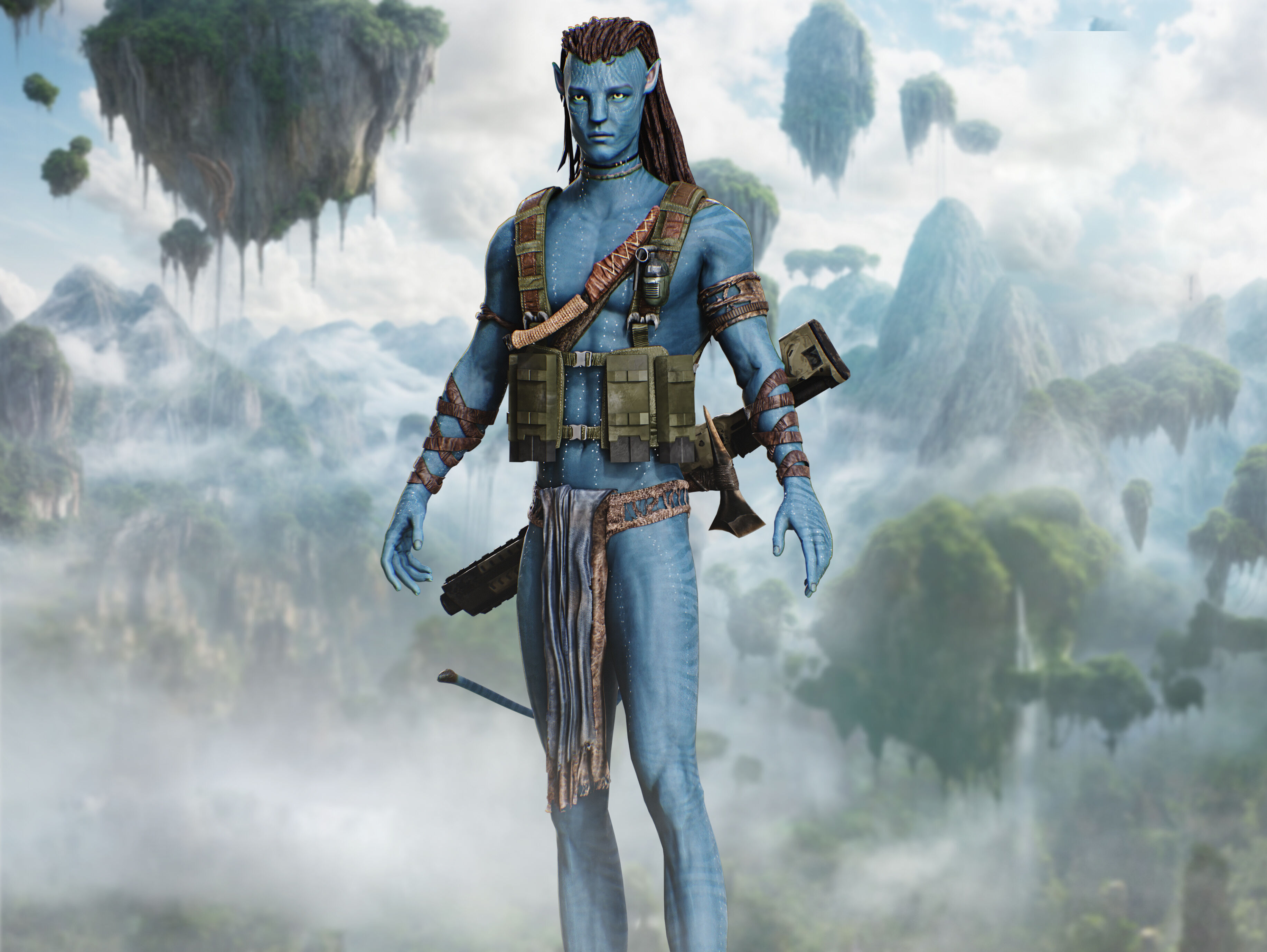 Jake Sully from  Avatar  Low-poly 3D model_3