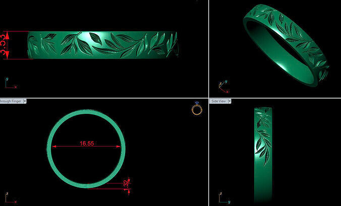 flower ring 3D print model
