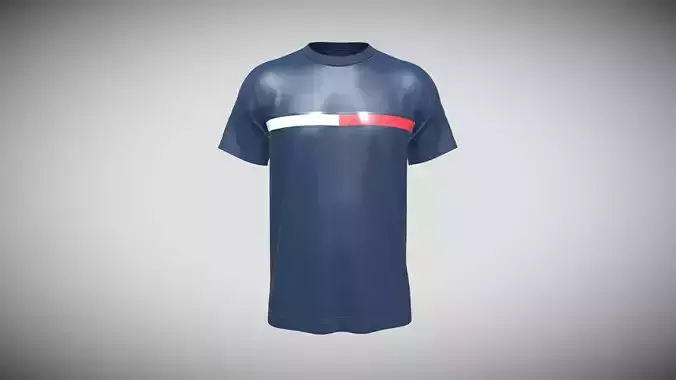 Tommy Hilfiger Blue T-Shirt In Low Poly