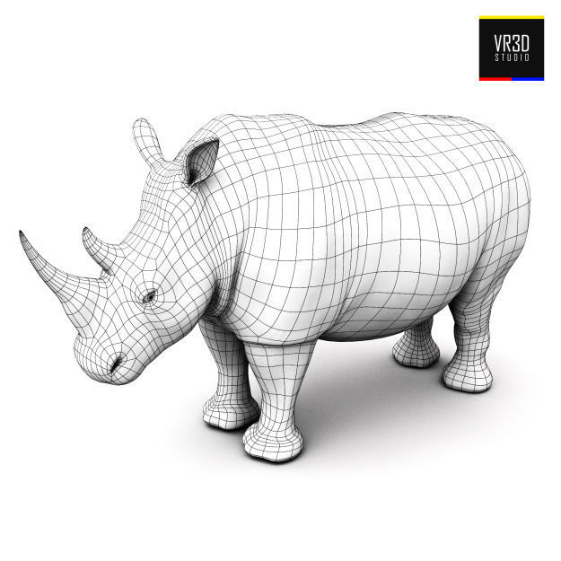 Realistic Rhinoceros rhino 3D model_4