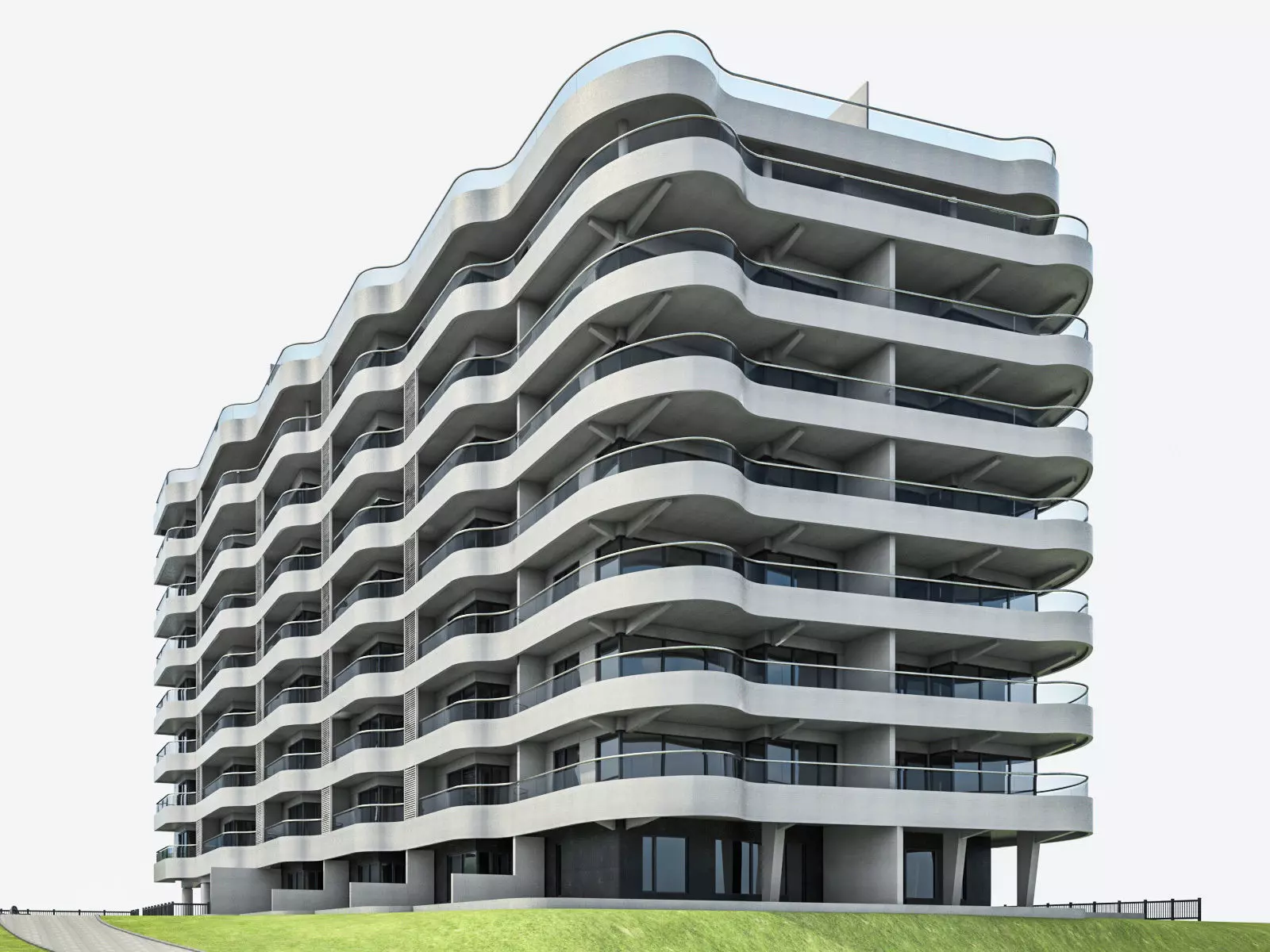 Modern Apartment Building 04 Low-poly 3D model_0
