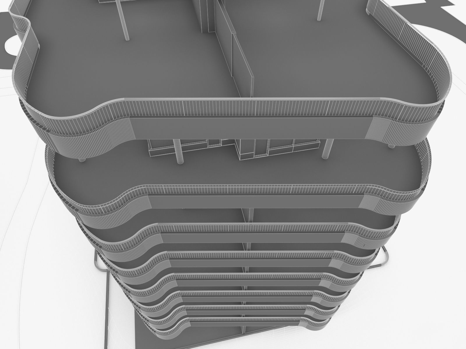 Modern Apartment Building 04 Low-poly 3D model_17