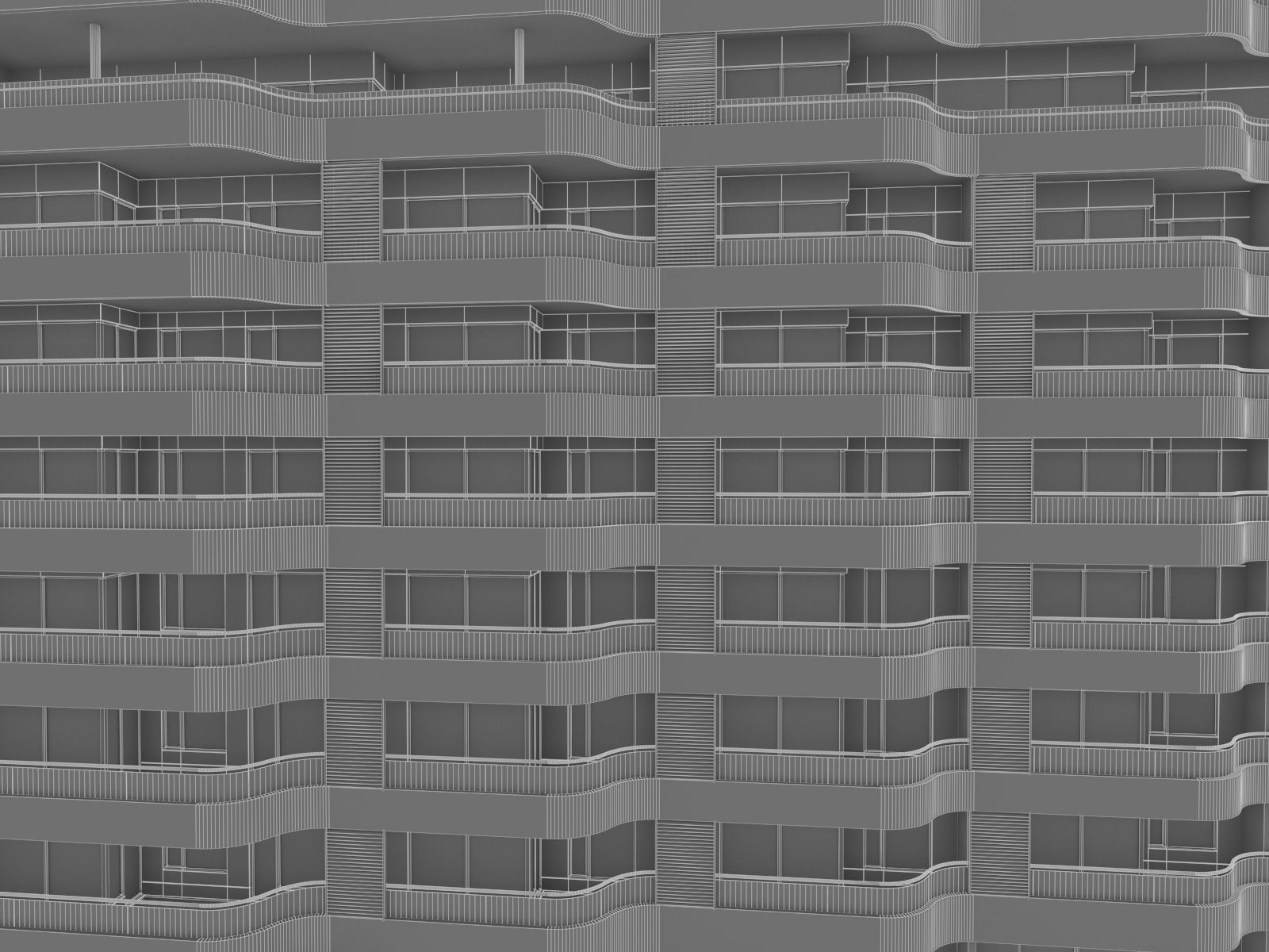 Modern Apartment Building 04 Low-poly 3D model_14