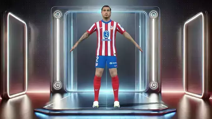 3D Rigged Maria Gimenez Atletico Madrid 2025 Low-poly 3D model