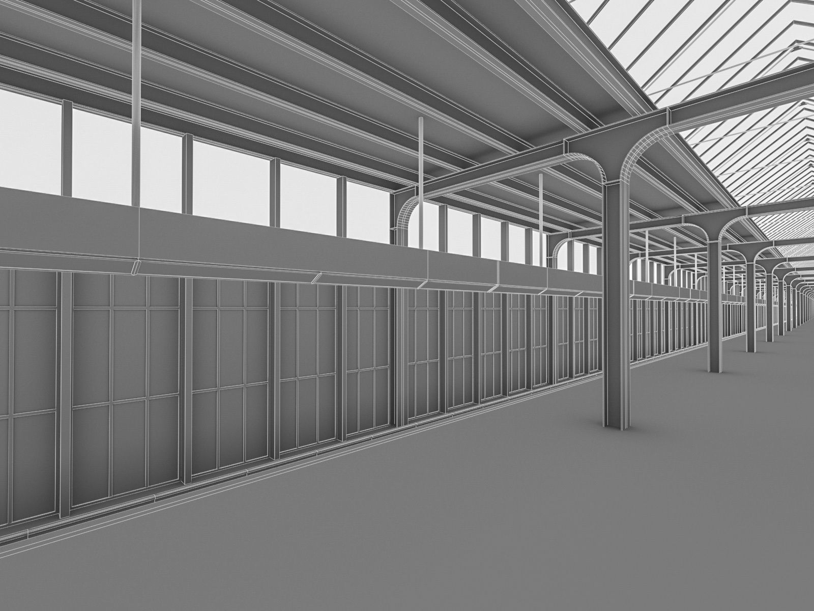 Train Station 01 Low-poly 3D model_10