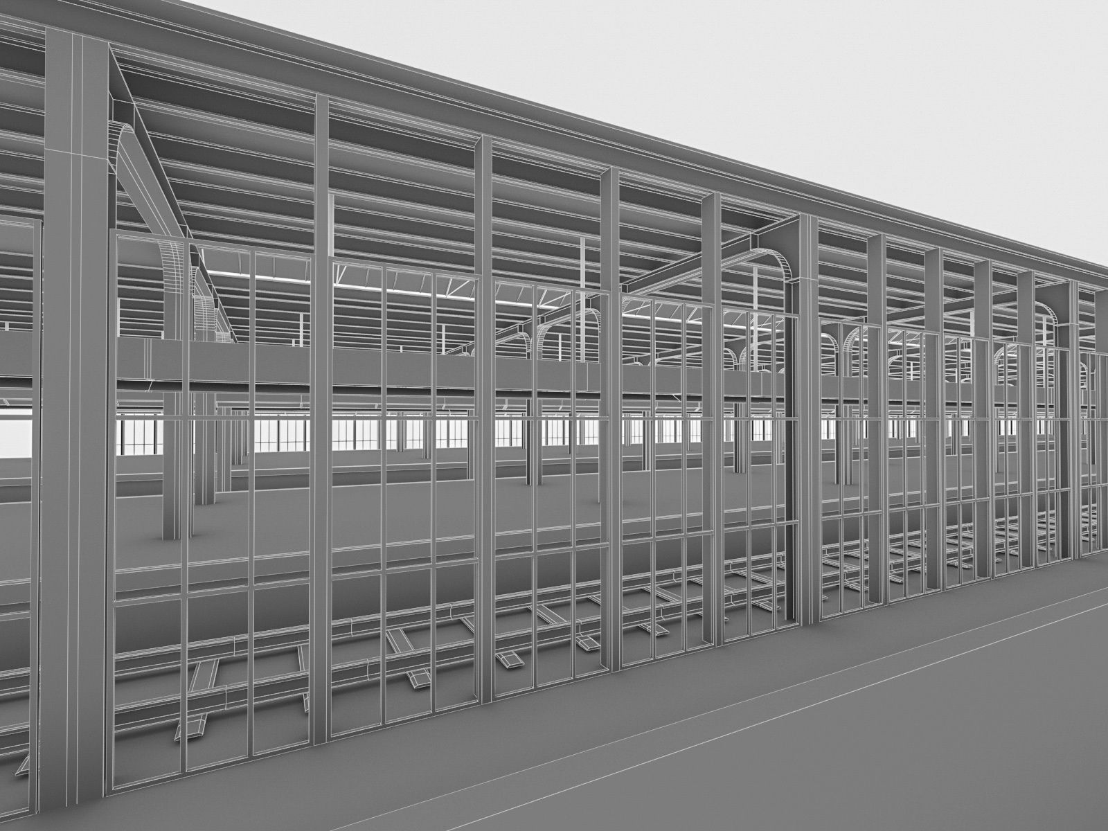 Train Station 01 Low-poly 3D model_7