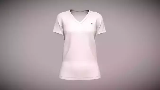 Tommy Hilfiger V-Neck Girls T-Shirt In Low Poly