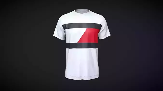 Tommy Hilfiger White T-Shirt In Low Poly