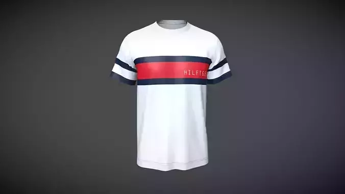 Tommy Hilfiger-Color Block Stripe T-Shirt In Low Poly