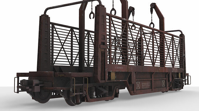 conveyer train wagon 3D model 6