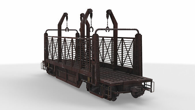 conveyer train wagon 3D model 2