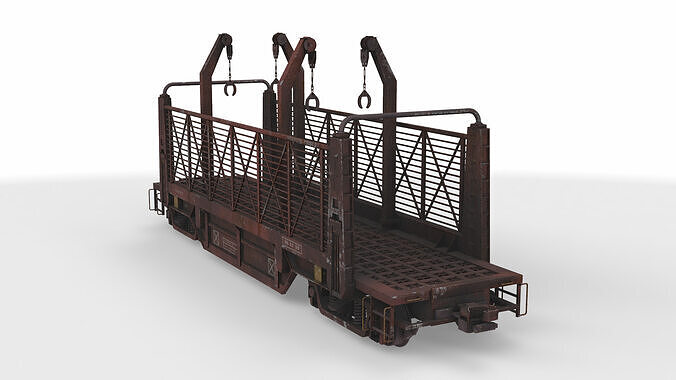 conveyer train wagon 3D model 4