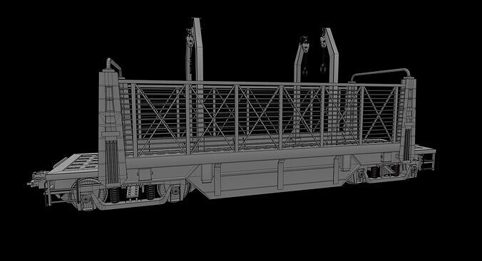 conveyer train wagon 3D model 7