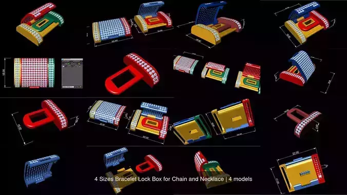 4 Sizes Bracelet Lock Box for Chain and Necklace