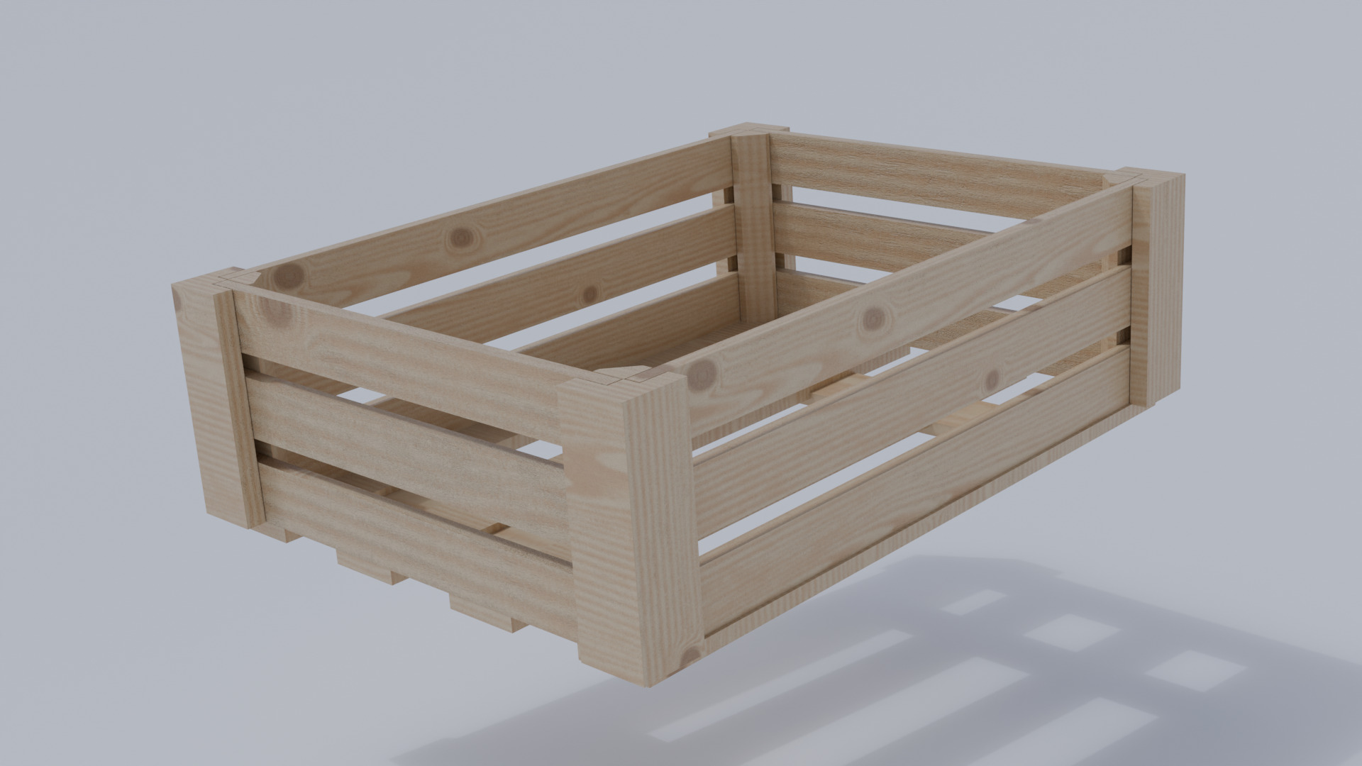 Wooden Fruit Crate Low-poly 3D model Low-poly 3D model_2