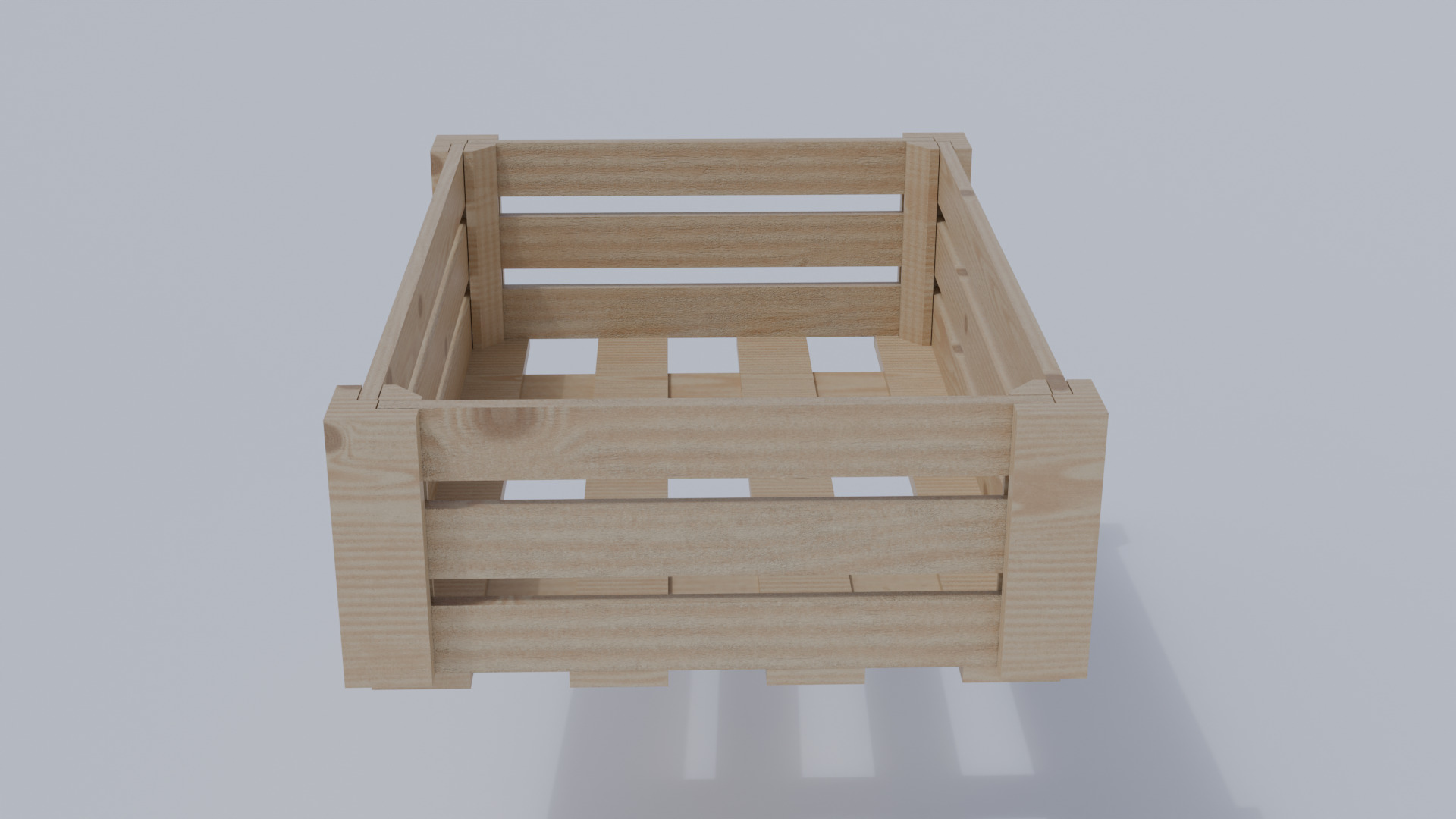 Wooden Fruit Crate Low-poly 3D model Low-poly 3D model_3