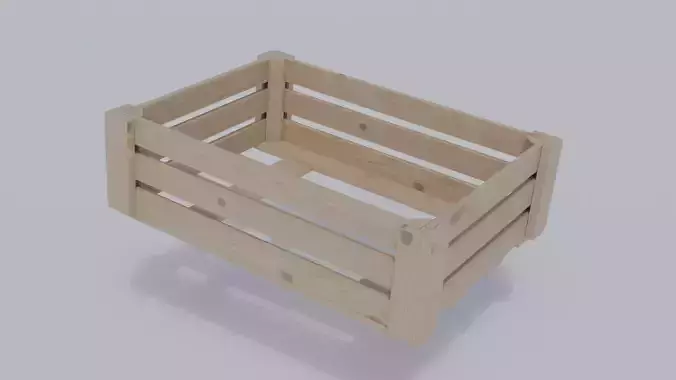 Wooden Fruit Crate Low-poly 3D model