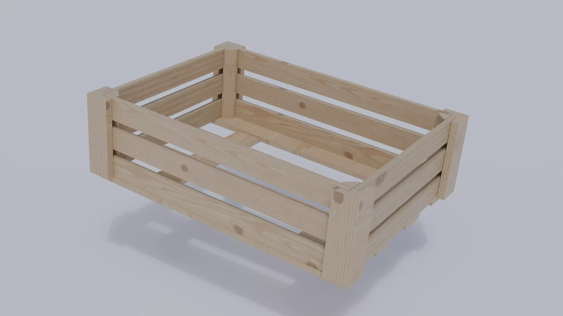 Wooden Fruit Crate Low-poly 3D model Low-poly 3D model_0