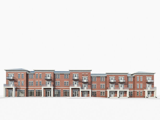 Apartment Complex 01 Low-poly 3D model 6